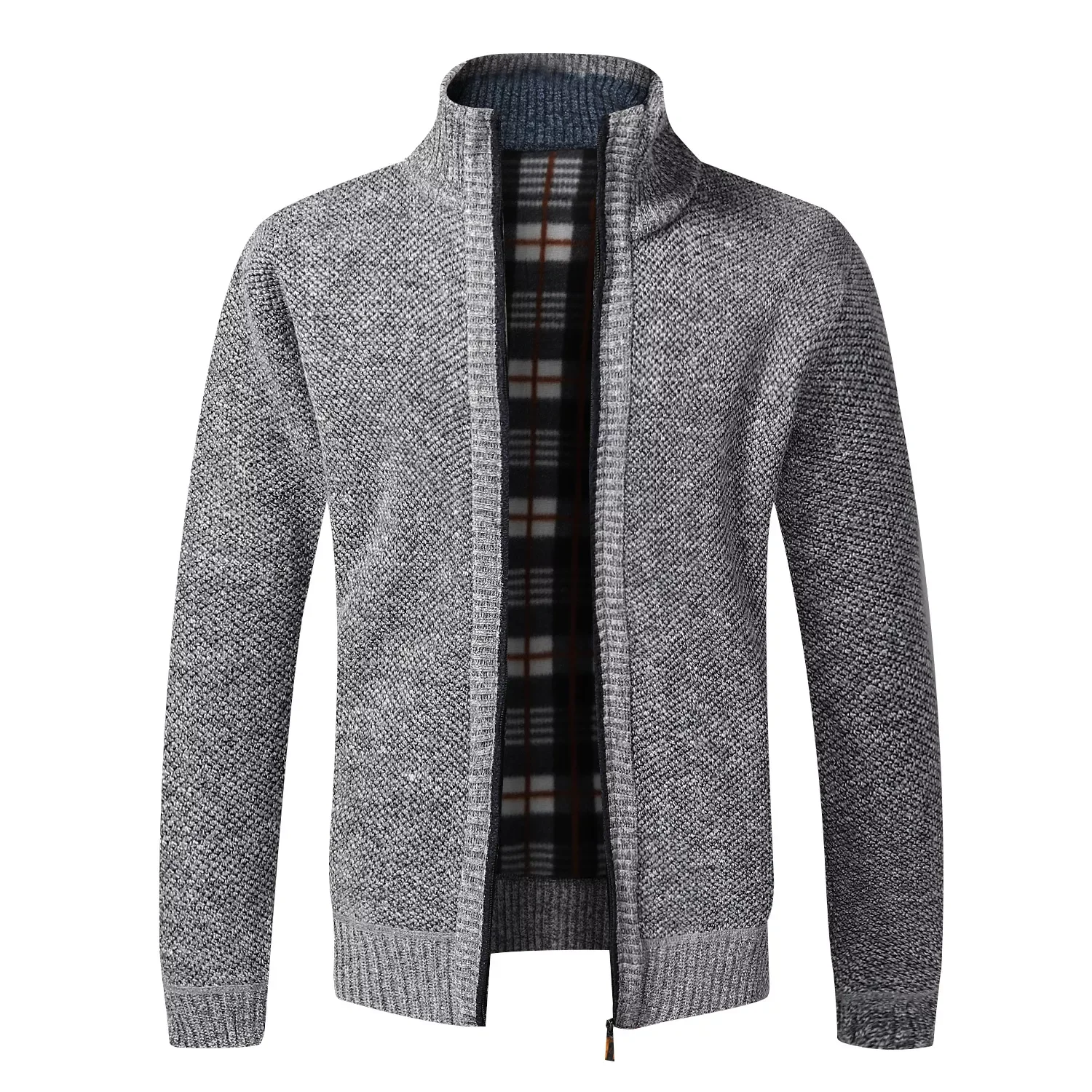 

New2022 Quality Autumn Winter New Men's Jacket Slim Fit Stand Collar Zipper Jacket Men Solid Cotton Thick Warm Sweater
