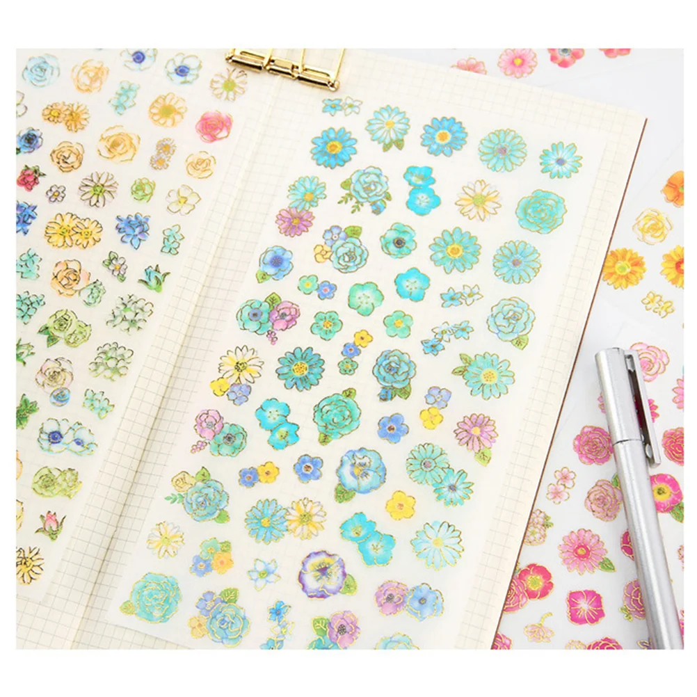 

6Pcs Stickers Flower Cute DIY Little Stationery Stickers for Decorating Hand Account Diary Album Notbook