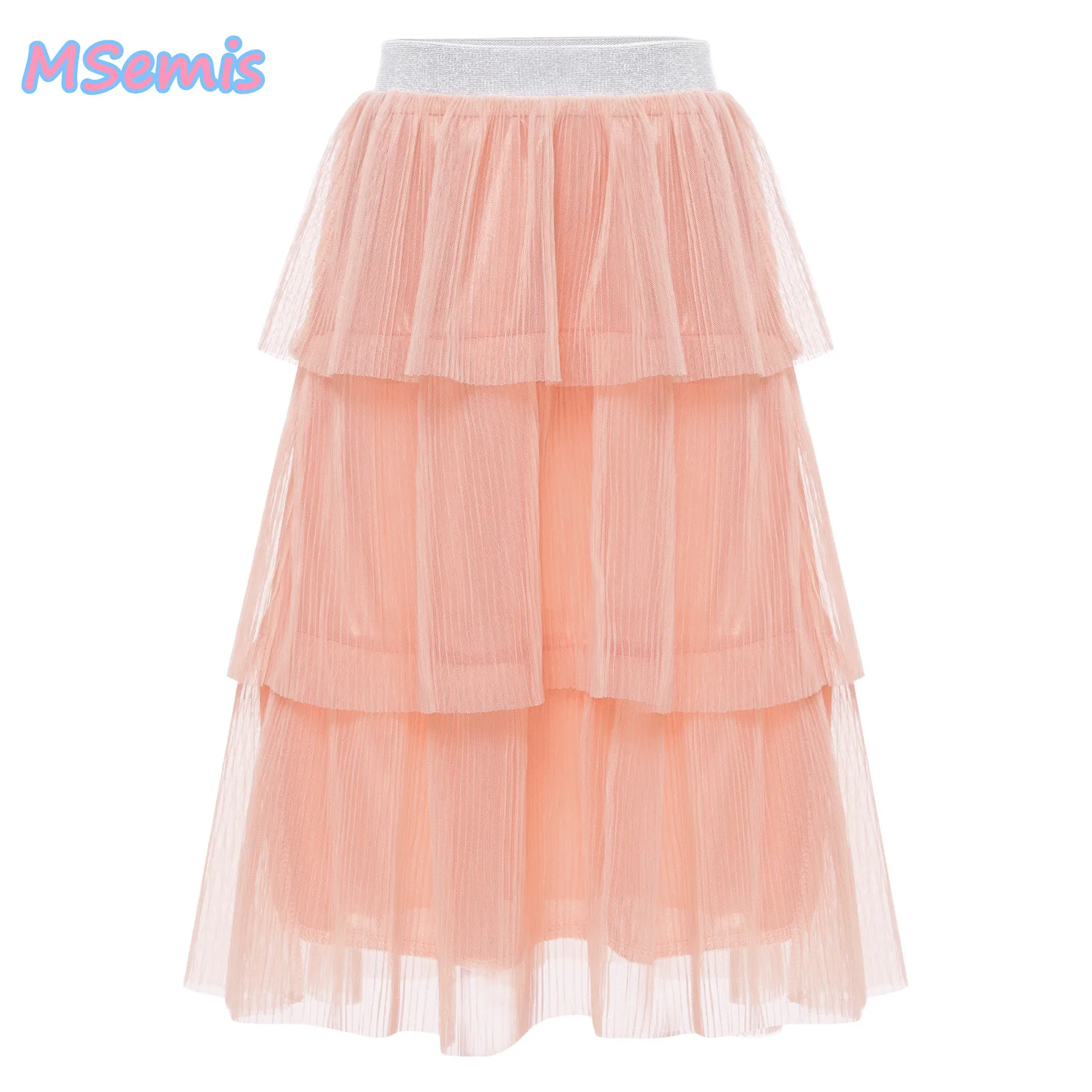 

HOT Fashion Kids Girls Tutu Skirts Elastic Waistband Solid Color Layered Ballet Tutu Tulle Skirt for Party Princess Gown Clothes