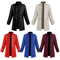 2022 new foreign trade european and american mens and childrens dress coat solid color fashion steampunk retro uniform stand c