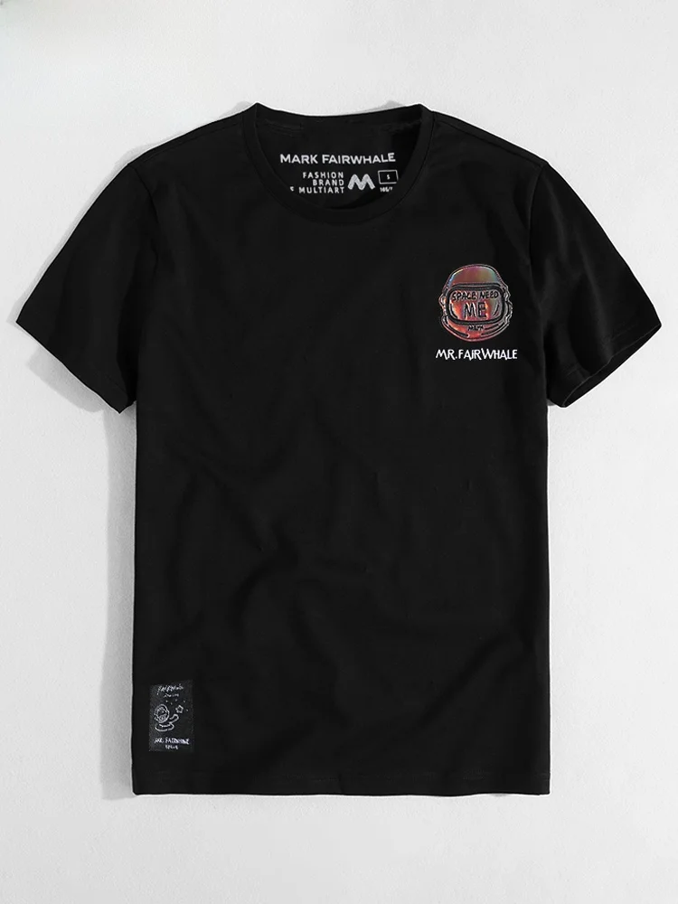 Мужская футболка Mark Huafei с коротким рукавом новинка лета 2024 свободная дышащая