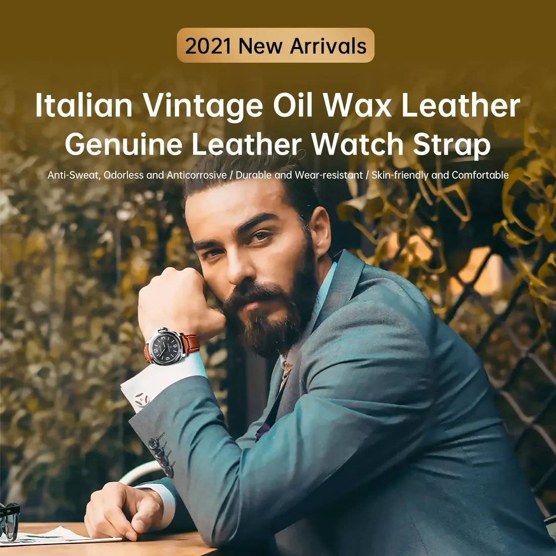 Genuine Leather Watch Strap Oil Wax Cowhide Leather Watchband Bracelet Belt 18 20 22 24mm Women Men Brown Smart Watch Band