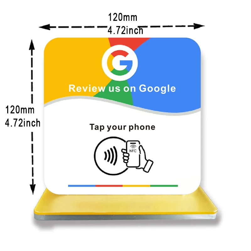 Французская Германия английская вывеска Google Review со сканированием NFC акриловые