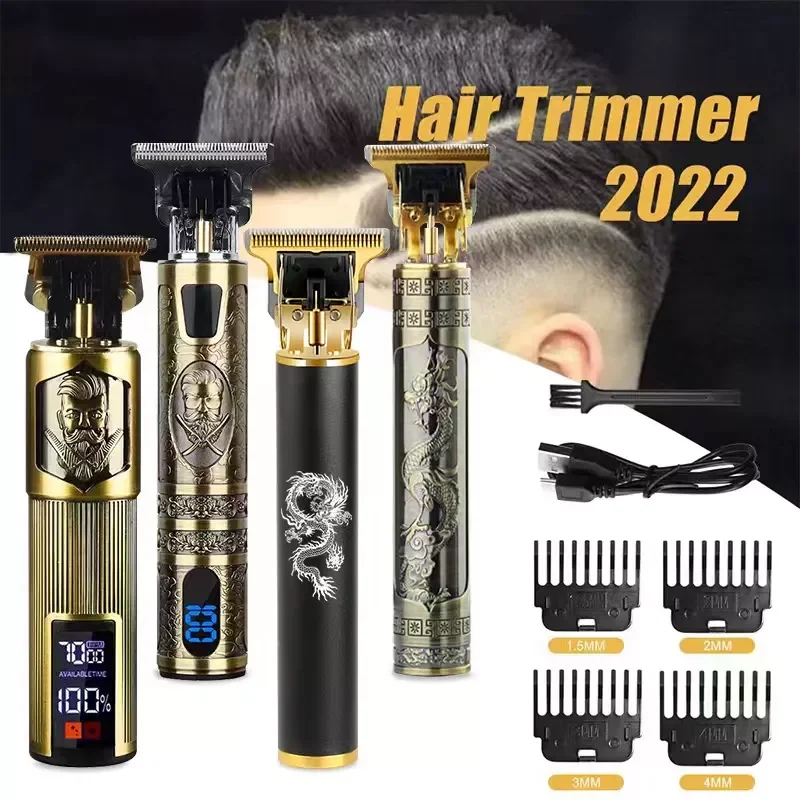 

All Metal Vintage T9 Machine Women's Hair Clipper Hairdresser Professional Haircut Machine 0 Mm Nose and Ear Trimmer Finish