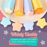 4pcsset five pointed star shape mold creative children popsicle mold with lid food grade ice cream mold silicone kitchen gadget