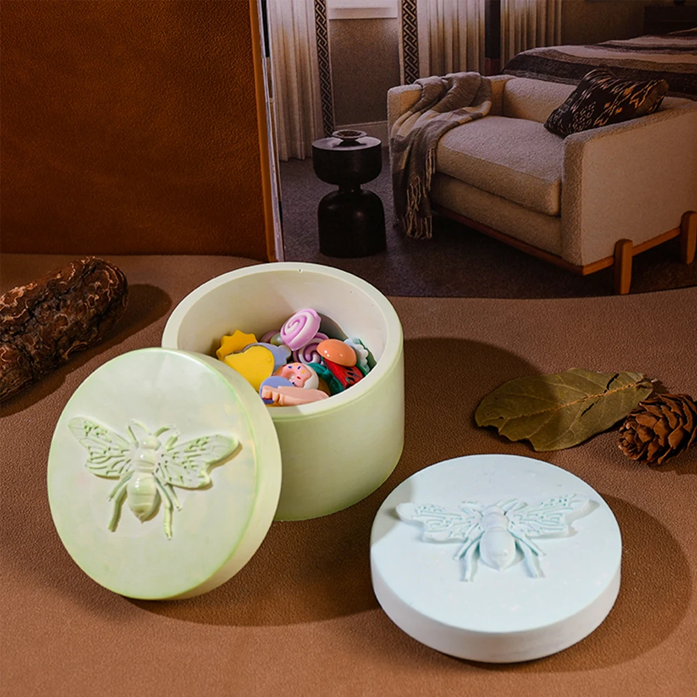 Чашка с крышкой для пчелы формы бетонной глины круглая чашка свечи ароматом