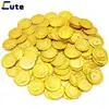 100pcs Poker Casino Chips Coin Gold Plating Plastic Spanish Treasure Game Poker Board Game Accessories Gold Coin Props 1