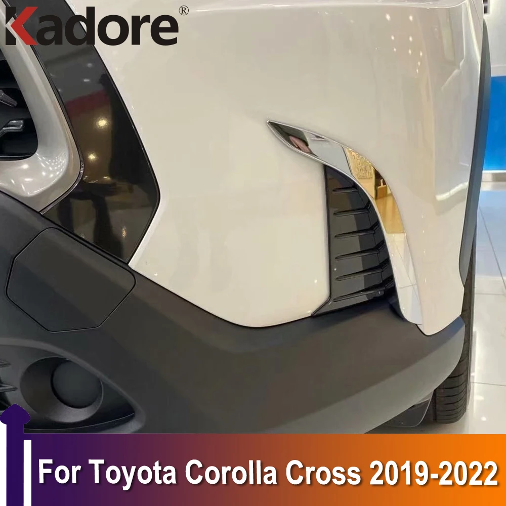 For toyota corolla cross 2019 2020 2021 2022 Chrome Front Foglight Eyelids Cover Fog Light Eyebrow Strip Car Accessories Trim