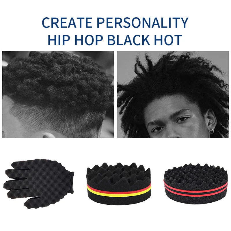 

New Double-Sided Magic Twisted Hairbrush Sponge African Coil Wavy Hair Twisted Braid Fear Twist Lock Braid Curling Brush Tool