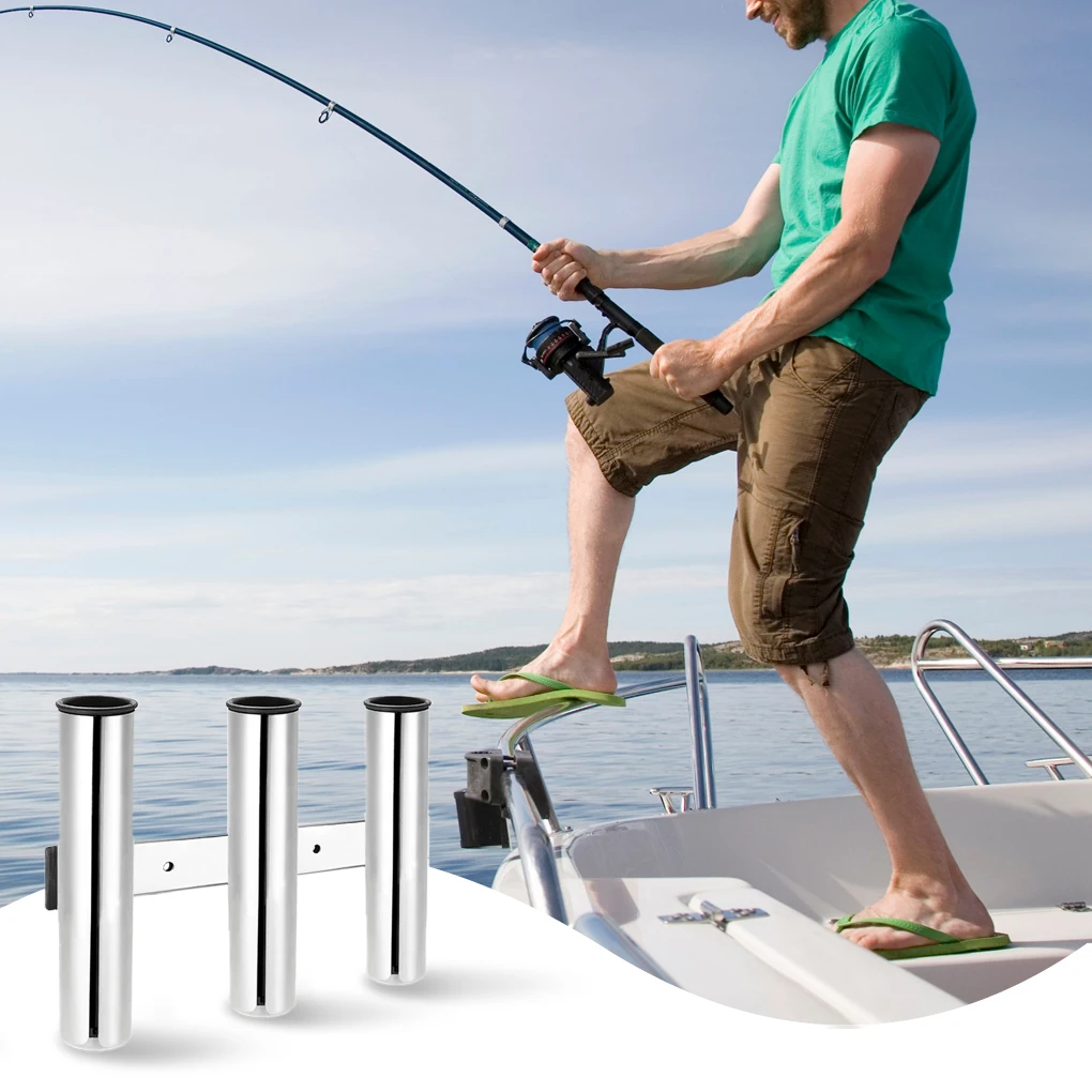 

Держатель для удочки с 3 трубками, настенный полированный кронштейн из ПВХ с 2 винтами для каноэ и занятий спортом на открытом воздухе