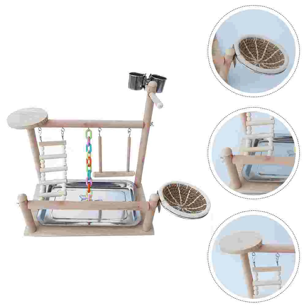 

Parrot Playground Bird Toy Standing Rack Swing Wooden Pendant Hanging Pet Training Toys