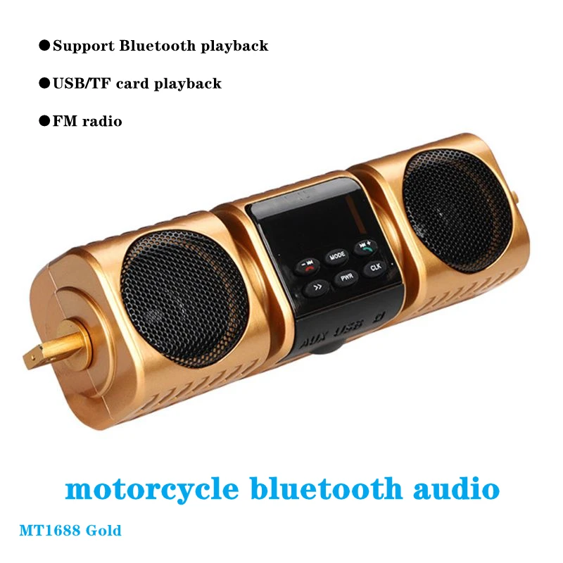

Водонепроницаемый bluetooth-динамик для мотоцикла, с поддержкой TF-карты, AUX, для громкой связи, модифицированное радио, MP3-плеер