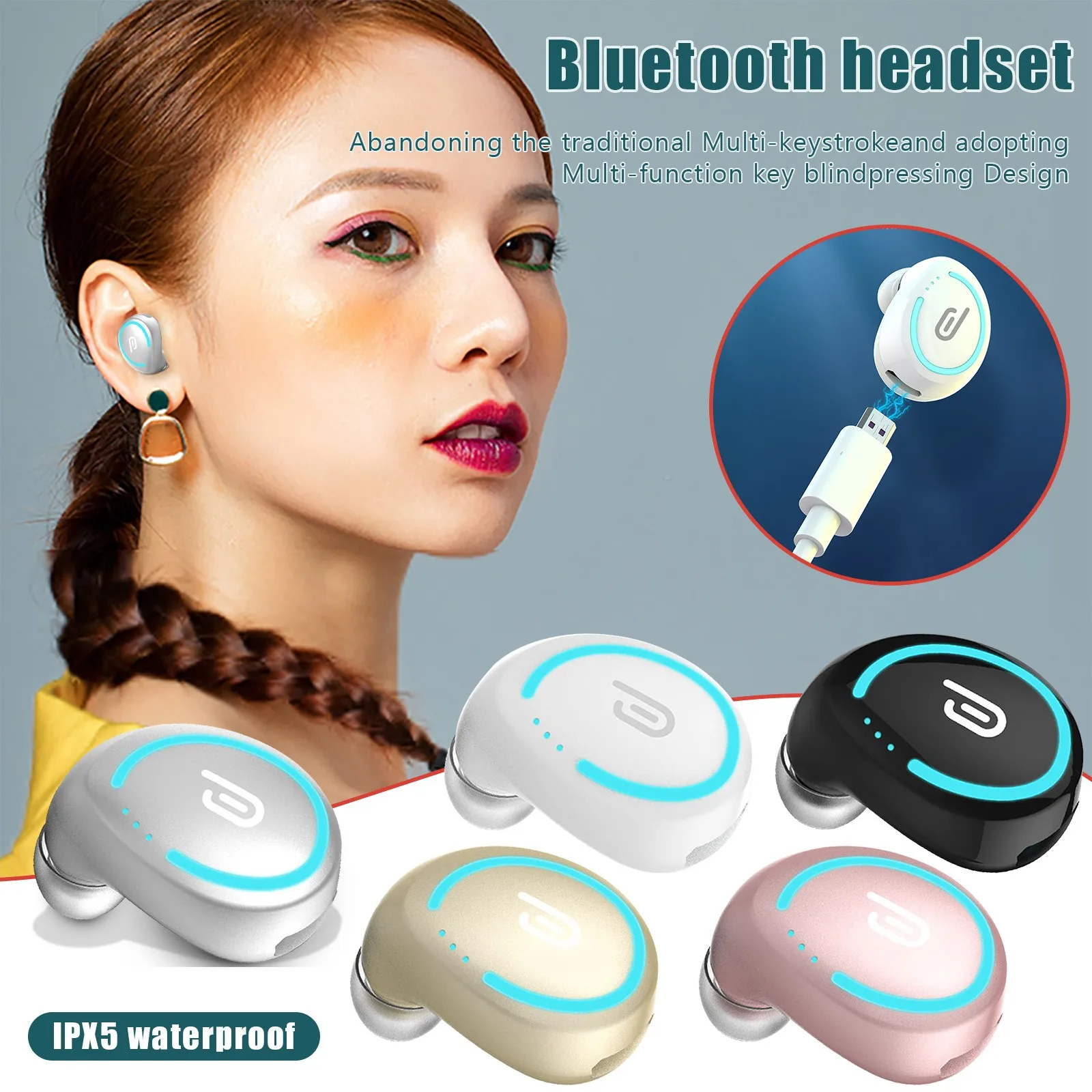 

V19 наушники-вкладыши с поддержкой Bluetooth, беспроводные наушники