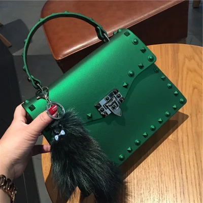 

Brand Luxury Rivets Women Female Messenger Bag luxury tote crossbody purses Jelly clutch handbags famous High quality