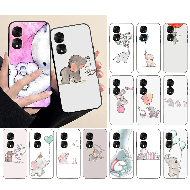 

Cute Cartoon Elephent Phone Case for Huawei Honor X9 X8 X7 X6 70 50 60 Pro 10X 20 Lite 8A 8S 8X 9X 9A 9S 10i