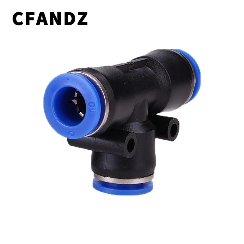 

Трехсторонние пневматические фиттинги Т-типа, синие быстроразъемные пневматические фиттинги, 1 шт./10 шт.