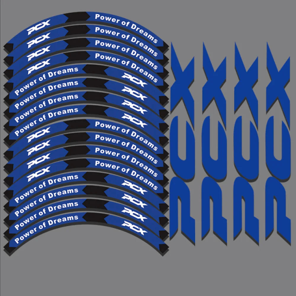 16pcs Reflective Pcx Rim Stickers Wheel Decals Set For PCX 125 150 160 pcx125 pcx150 pcx160 2020 2021