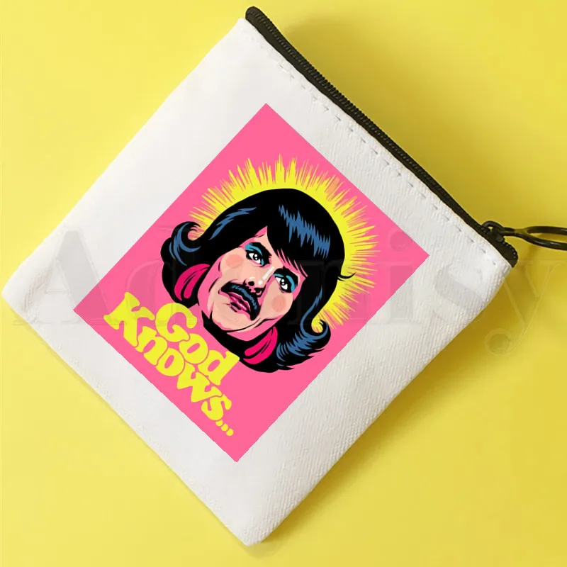 

Freddie Mercury The Queen Band Rock Music Coin Purse Illustration Key Case Simple Small Cloth Bag New Creative Coin Purse