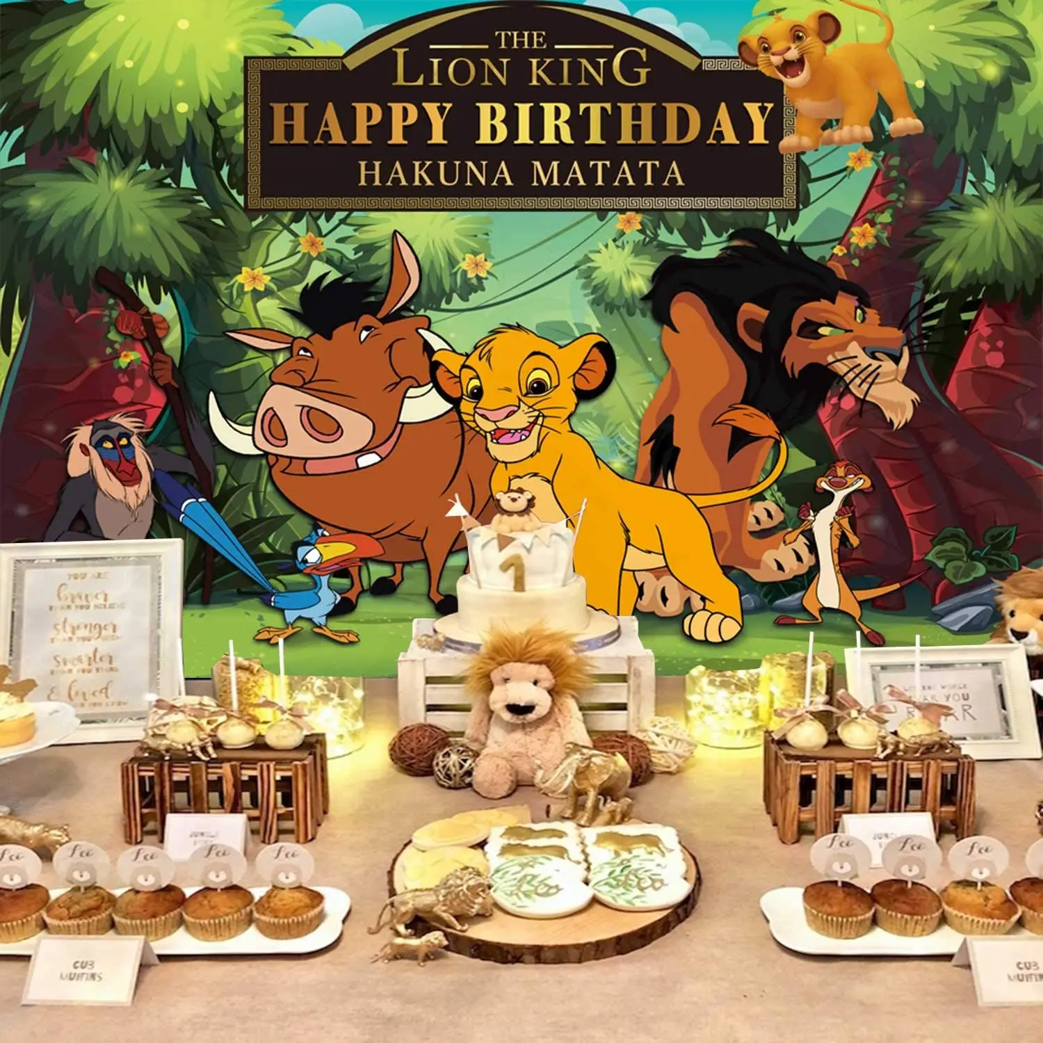 

Disney Forest Cartoon Lion King Simba Boys Kids Birthday Party Backdrop New Born Custom Decoration Photo Background Photography