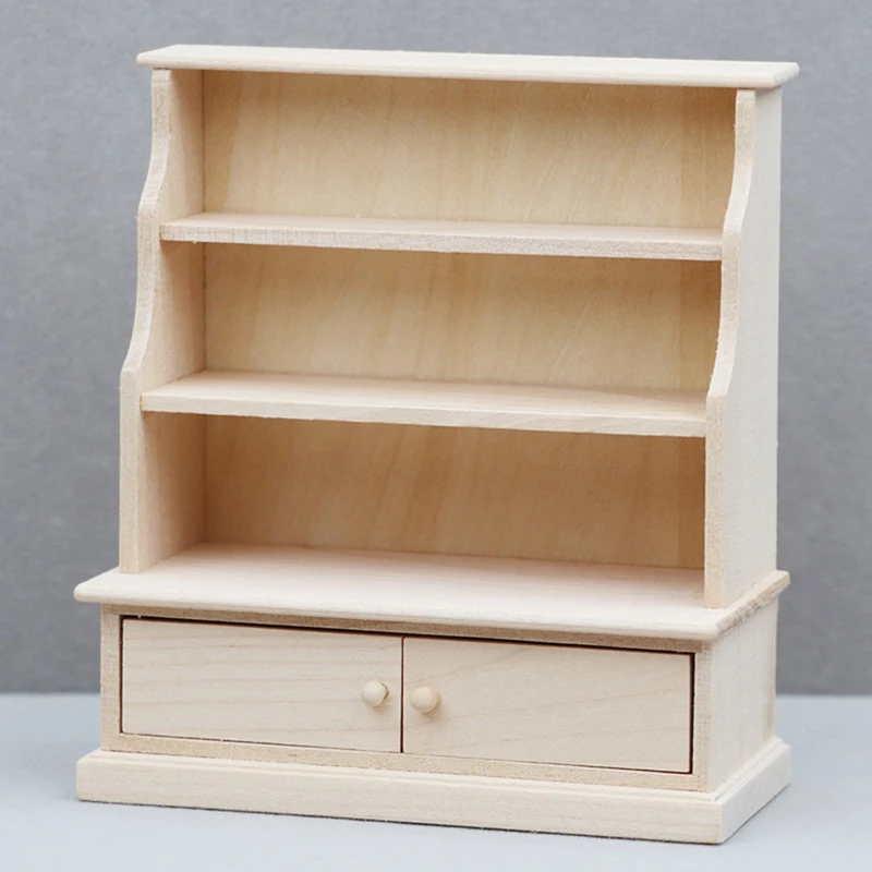 

1/12 Scale Miniature Wooden Chinese Classical Wardrobe Mini Cabinet Bookcase Bedroom Furniture Kits Home & Living Decoration Toy