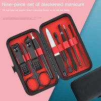 9pcs stainless steel manicure set nail art tools set for manicure pedicure professional nail clipper cutter file cuticle pusher