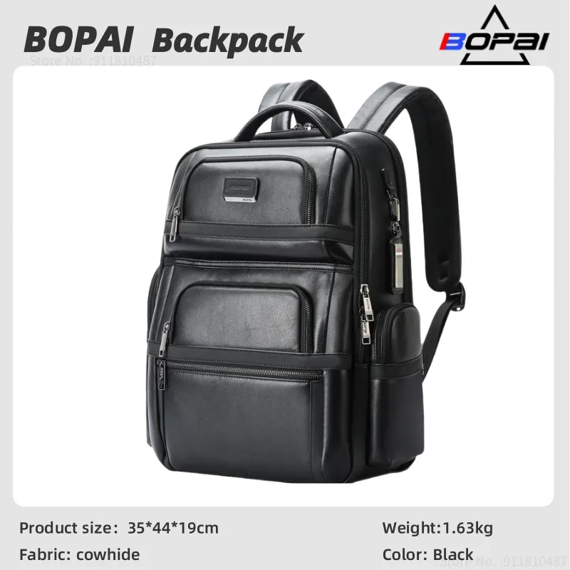 Кожаный рюкзак BOAPI Мужской Пригородный Рюкзак из воловьей кожи первого слоя