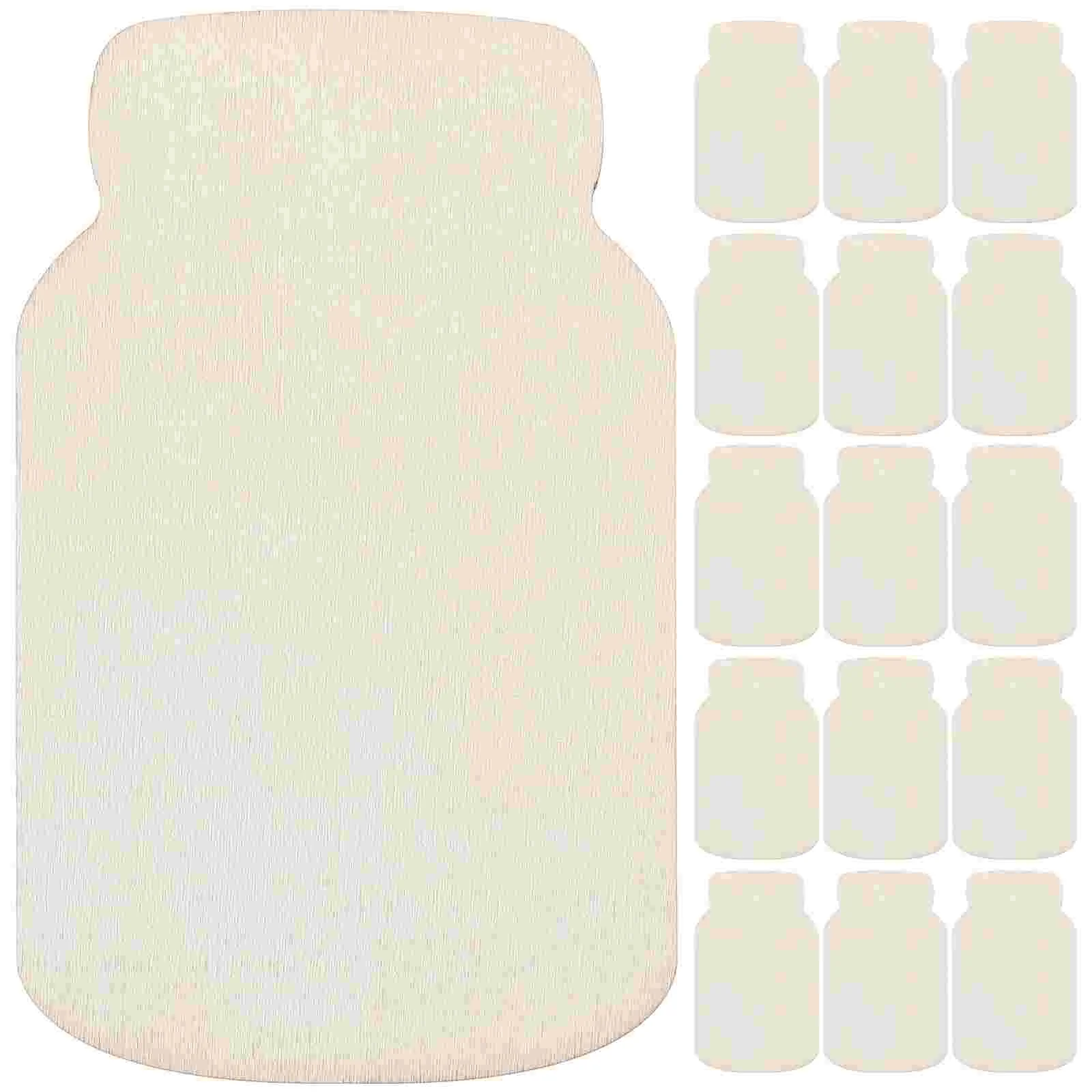 

24pcs Hanging Embellishments Wooden Mason Jar Slices Unfinished Wooden Chips