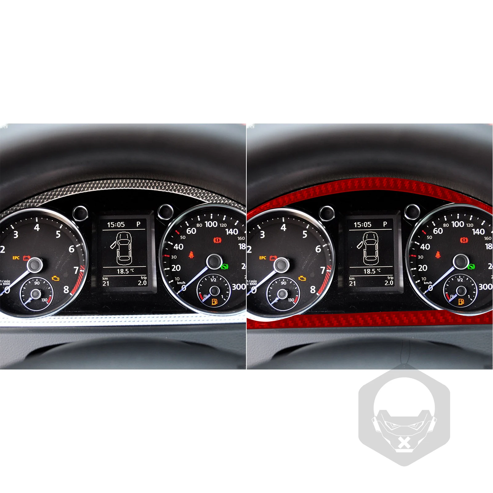 Фото Для Volkswagen VW Passat B6 2006-2011: накладка на панель приборов из настоящего карбона, наклейка для интерьера автомобиля №1