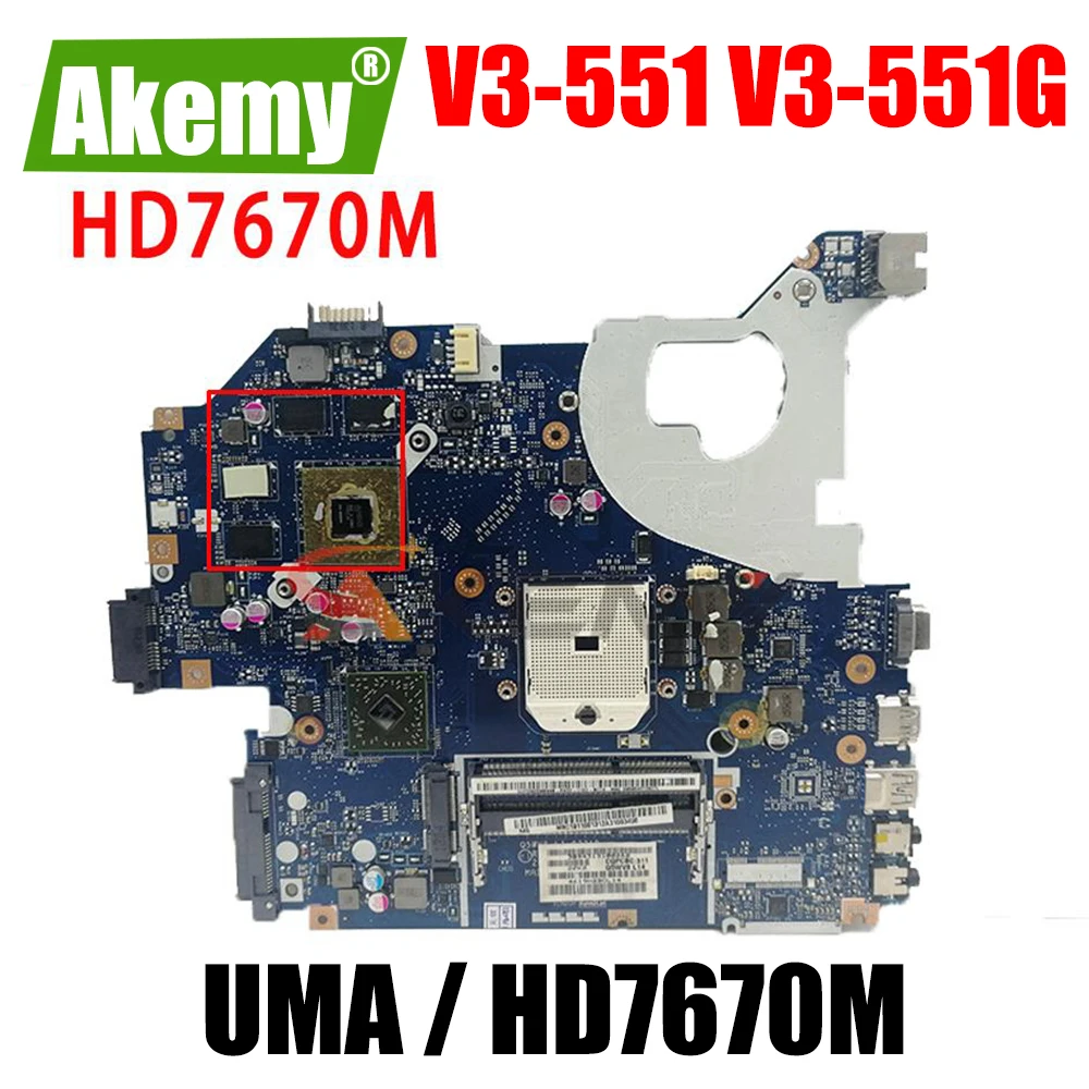 

Akemy NBC1911001 NB.C1911.001 Laptop Main board For acer aspire V3-551 V3-551G motherboard Q5WV8 LA-8331P DDR3 HD7670M works