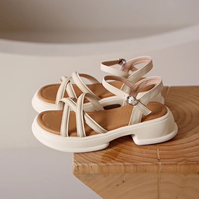 

Женские туфли с ремешком на застежке, Летние удобные туфли с ремешком в римском стиле, модель 2023 года