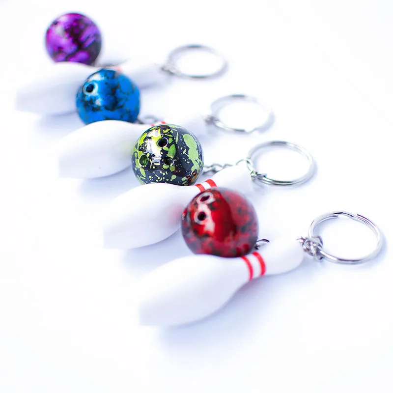 Design Cool Luxury sports Keychains Key Chain Car Key Ring Bowling Chain Color Pendant For Man Women Gift Wholesale