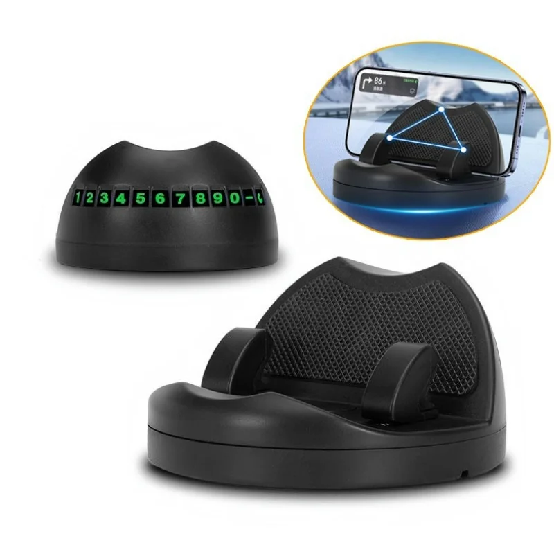 

Универсальный автомобильный держатель для телефона, приборная панель, вращающаяся на 360 градусов подставка, кронштейн с парковочным номерным знаком, автомобильные аксессуары