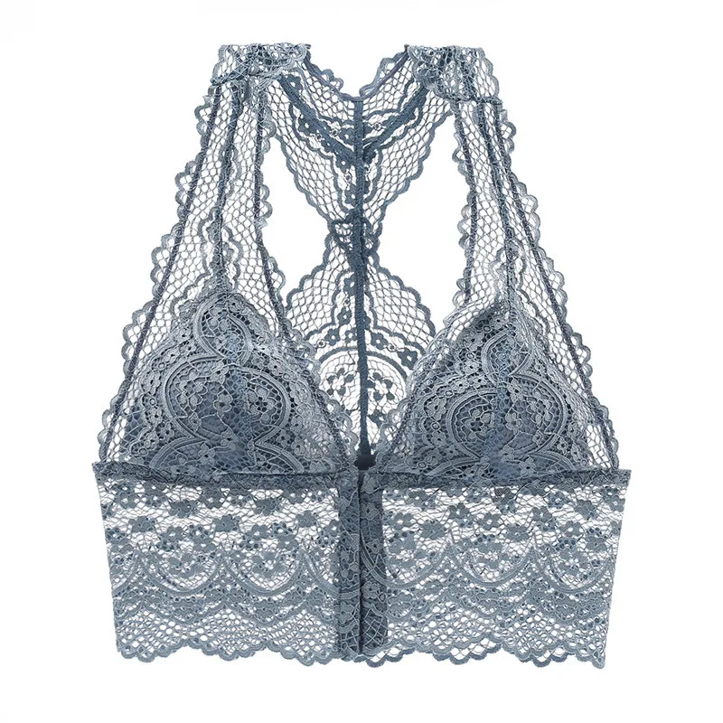 

Women's Bralette Sexy Thin Breathable Lace Underwear Triangle Back Bralette