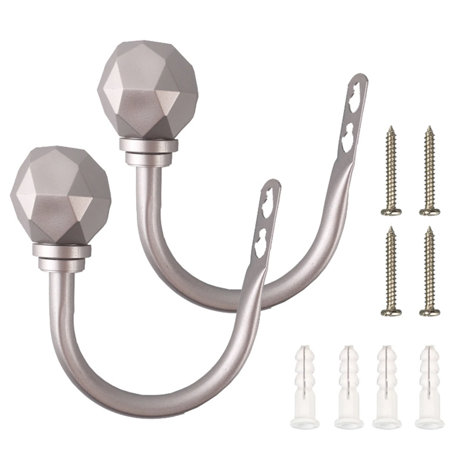 

2pcs Universal Wall Mounted Bedroom Drape Modern Stylish Living Room Home Decor Easy Install U Shaped Curtain Holdbacks Set