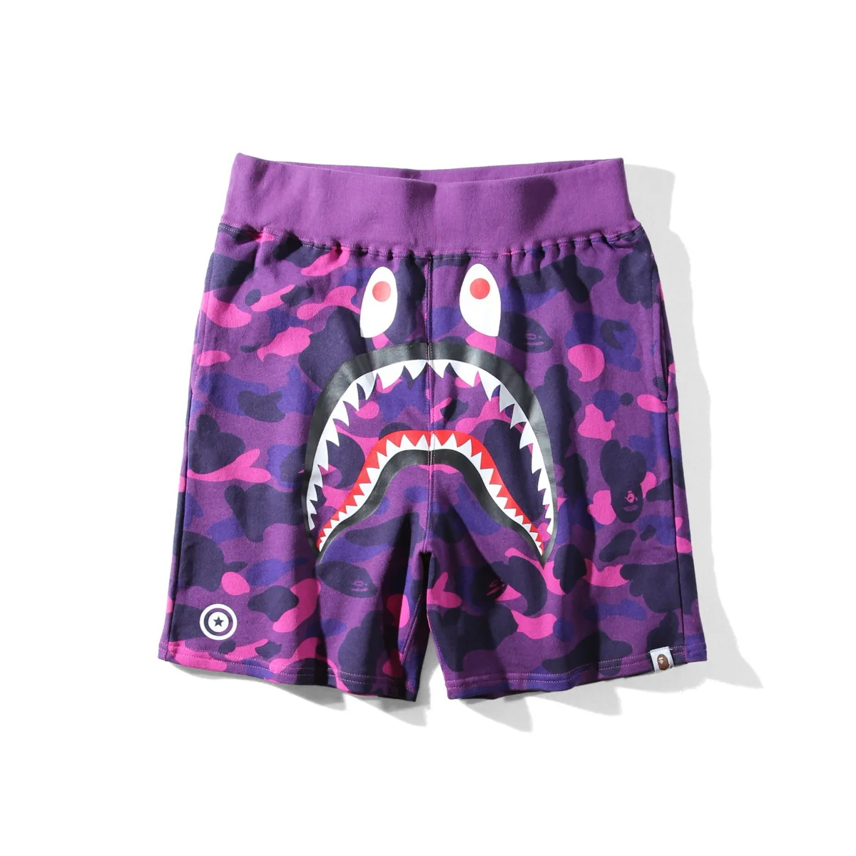 Брюки мужские пляжные камуфляжные с принтом акулы и рта, лето 2022