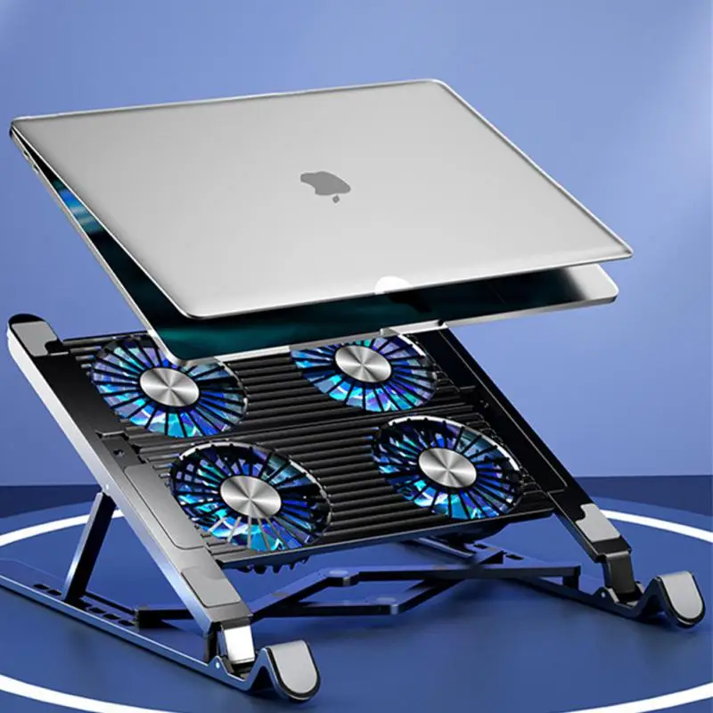 

Laptop Accessories Foldable Laptop Holder For Tablet Notebook Stand Table Cooling Pad Bracket With Radiator Silent Fan Laptop