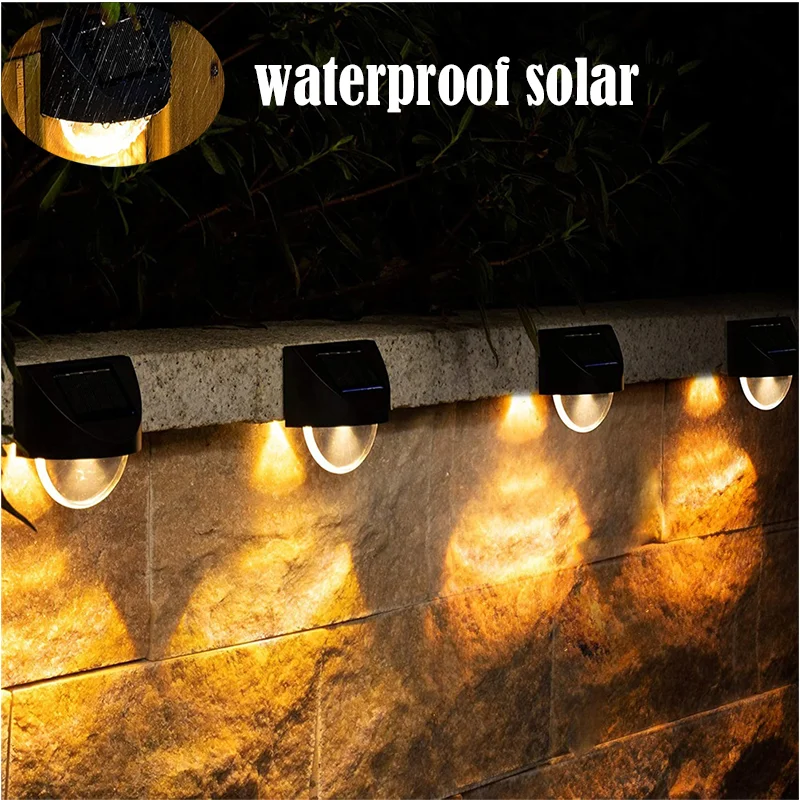 

Водонепроницаемый настенный светильник на солнечной батарее, уличный светодиодный фонарь для сада, патио, лестницы, забора, солнечный палу...