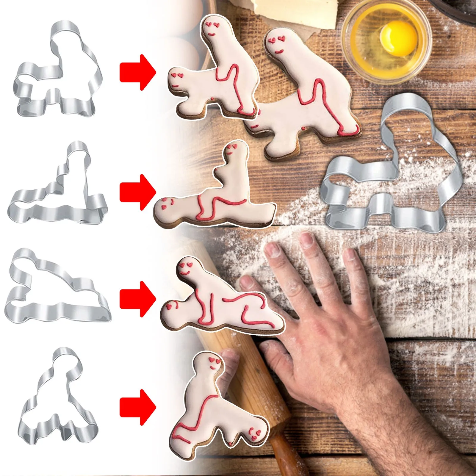 

Cookie Cutters Moulds Fun Shape Aluminum Alloy Biscuit Mold DIY Fondant Pastry Decorating Baking Kitchen Tools