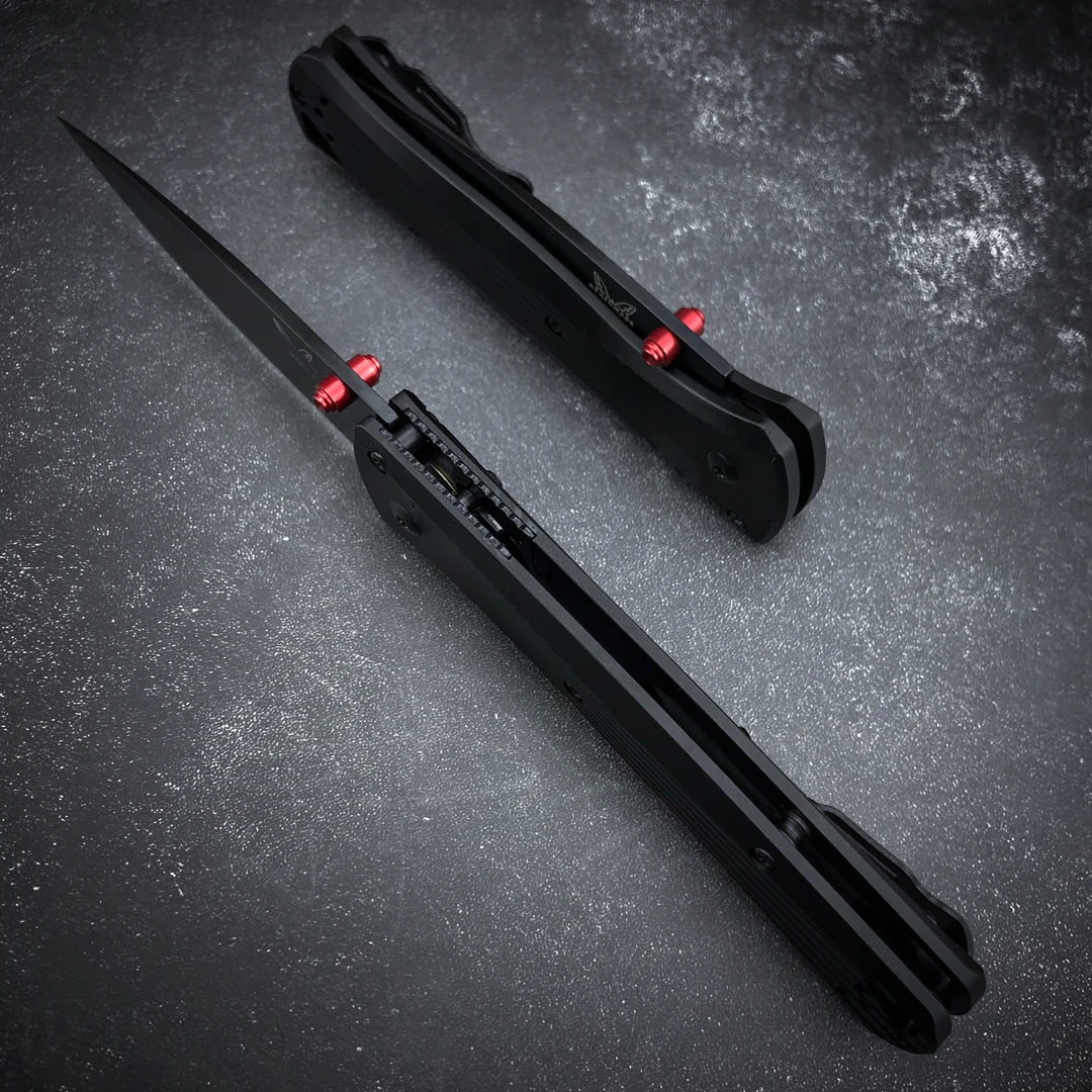 Фото НОВЫЙ складной нож Pocket BM 535BK-4 Bugout с черным DLC-покрытием клинка M390, рукоять из обработанного алюминия, инструмент для кемпинга и повседневного использования (EDC) №5