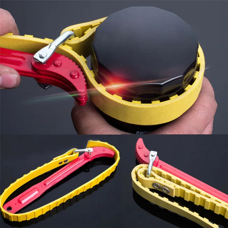 

Anti-skid Belt Wrench Oil Filter Puller Strap Spanner Chain Oil Filter Cartridge Disassembly Tool Oil Filter Wrench Accessories