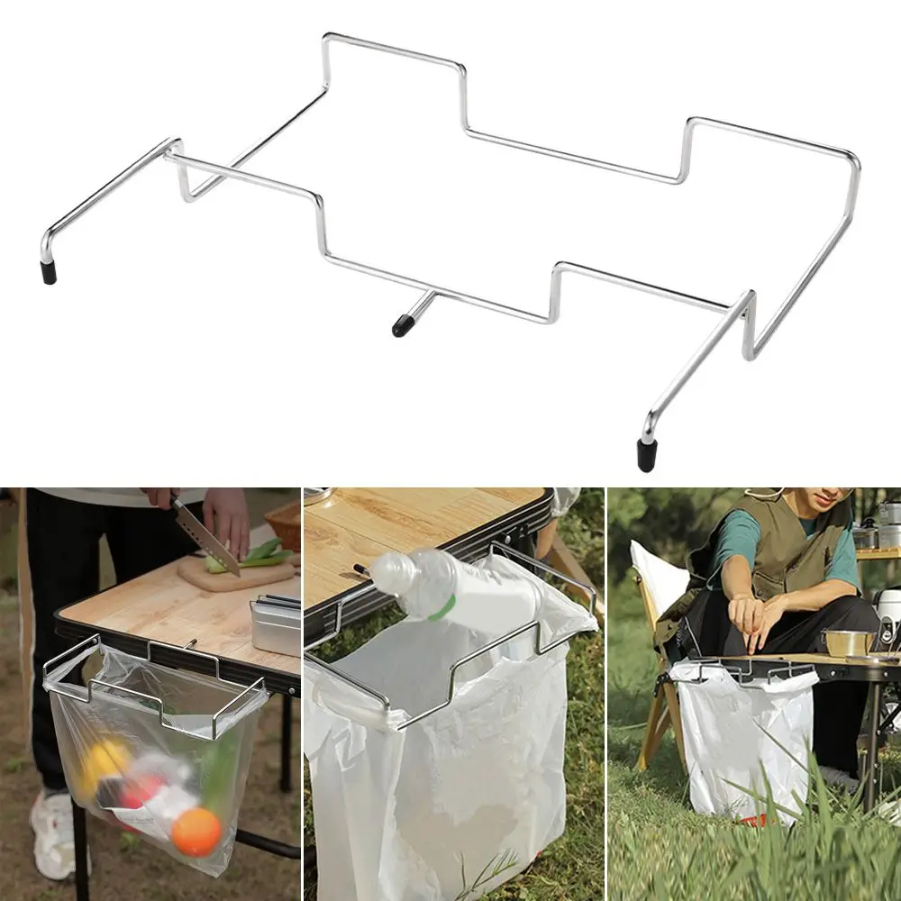 Sturdy Outdoor Metal Portable Waste Rack Rubbish Bag Holder Trash Bag Frame Hanging Rack