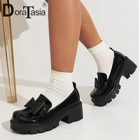 doratasia big size 43 brand new ladies platform spring pumps fashion bowknot chunky high heels pumps women casual shoes woman