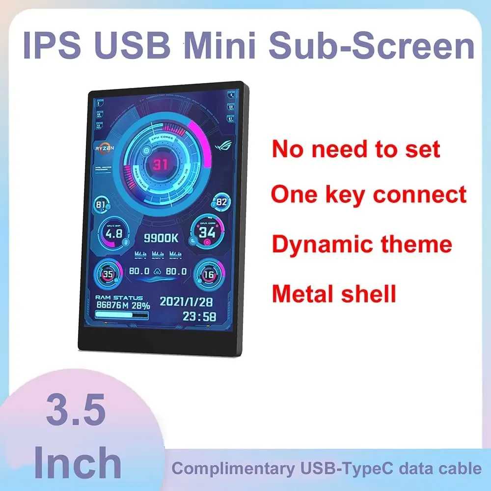 3 5 дюймовый IPS USB мини-экран AIDA64 PC CPU RAM HDD монитор данных компьютер дисплей