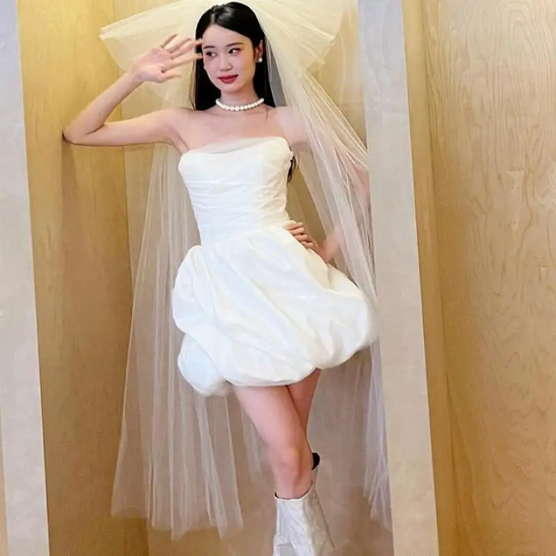 2024 новые сексуальные мини-платья для дня рождения женское свадебное платье с