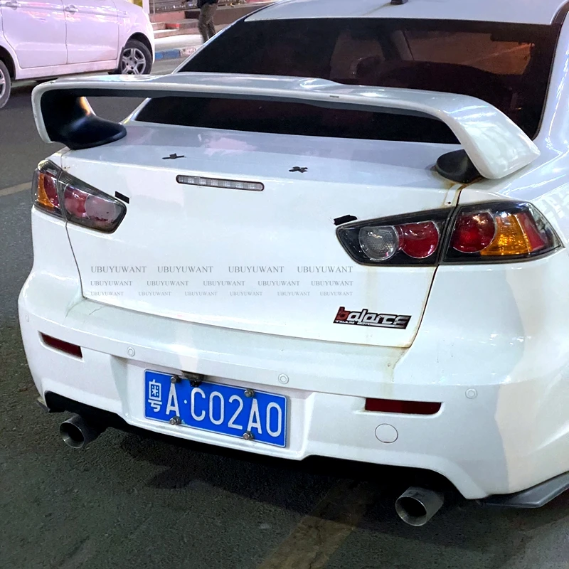 

Черный спойлер для Mitsubishi LANCER EVO 2008-2015 ABS Материал грунтовка цвет заднее крыло автомобиля украшение