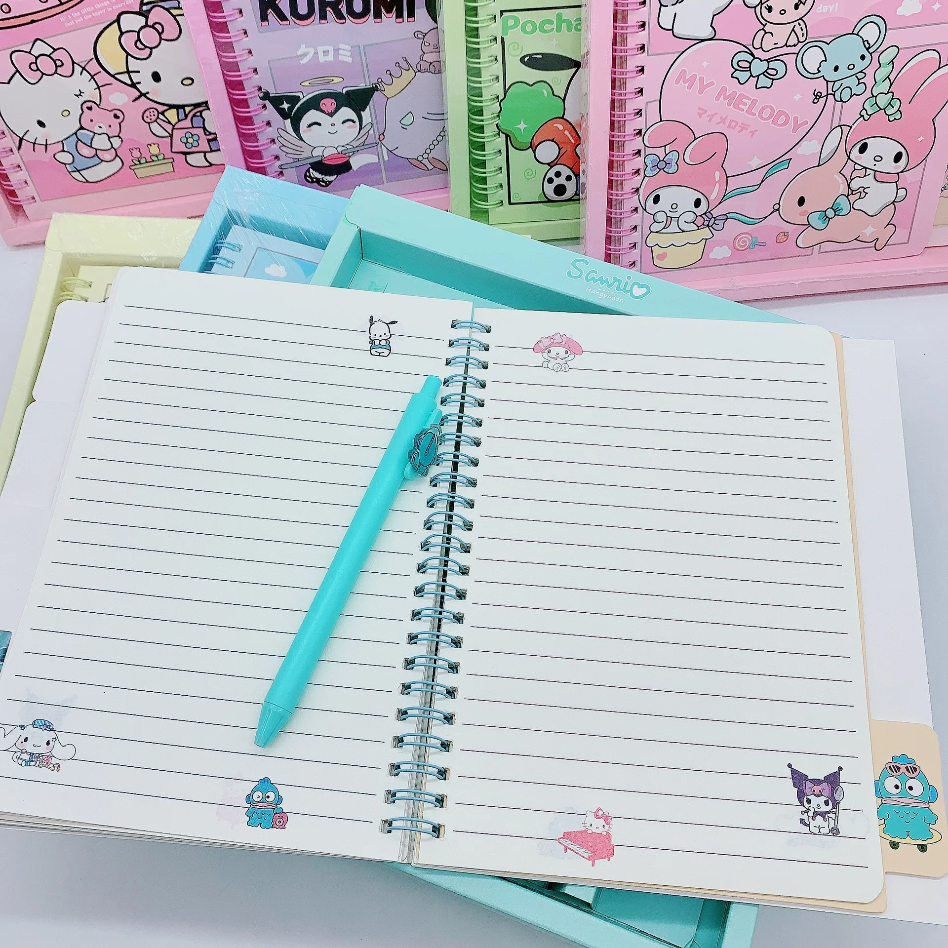 Sanrio блокнот гелевая ручка набор мелодия Kuromi Pachacco Hello Kitty детский дневник