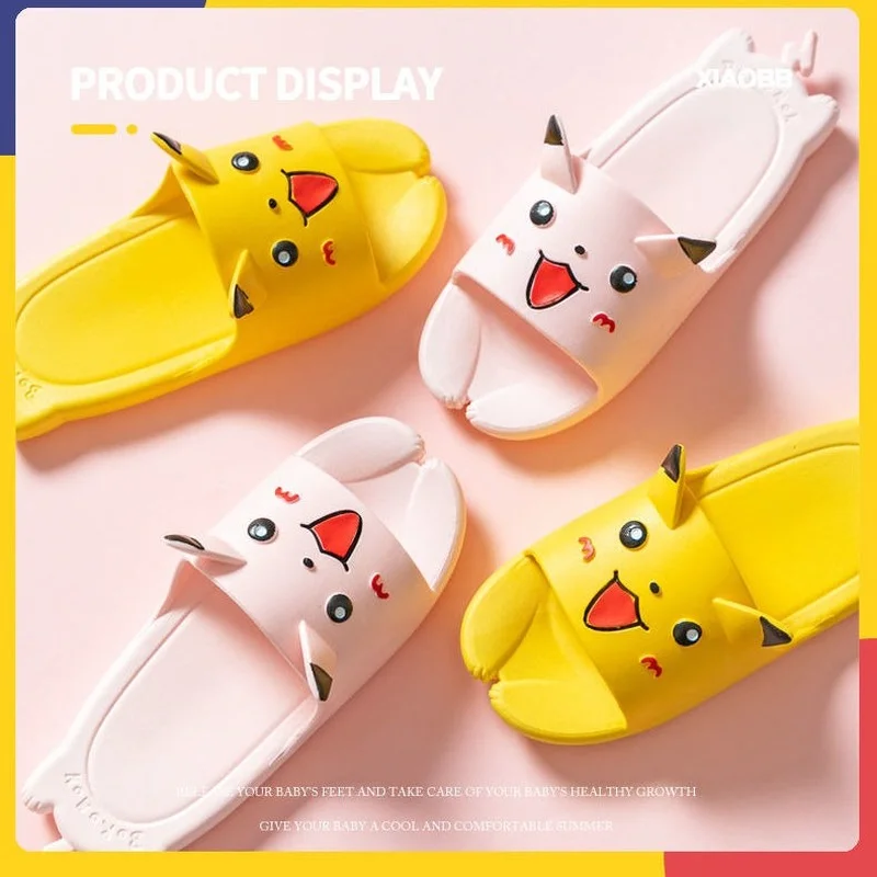 Новые детские тапочки с героями аниме Покемон Пикачу Симпатичные