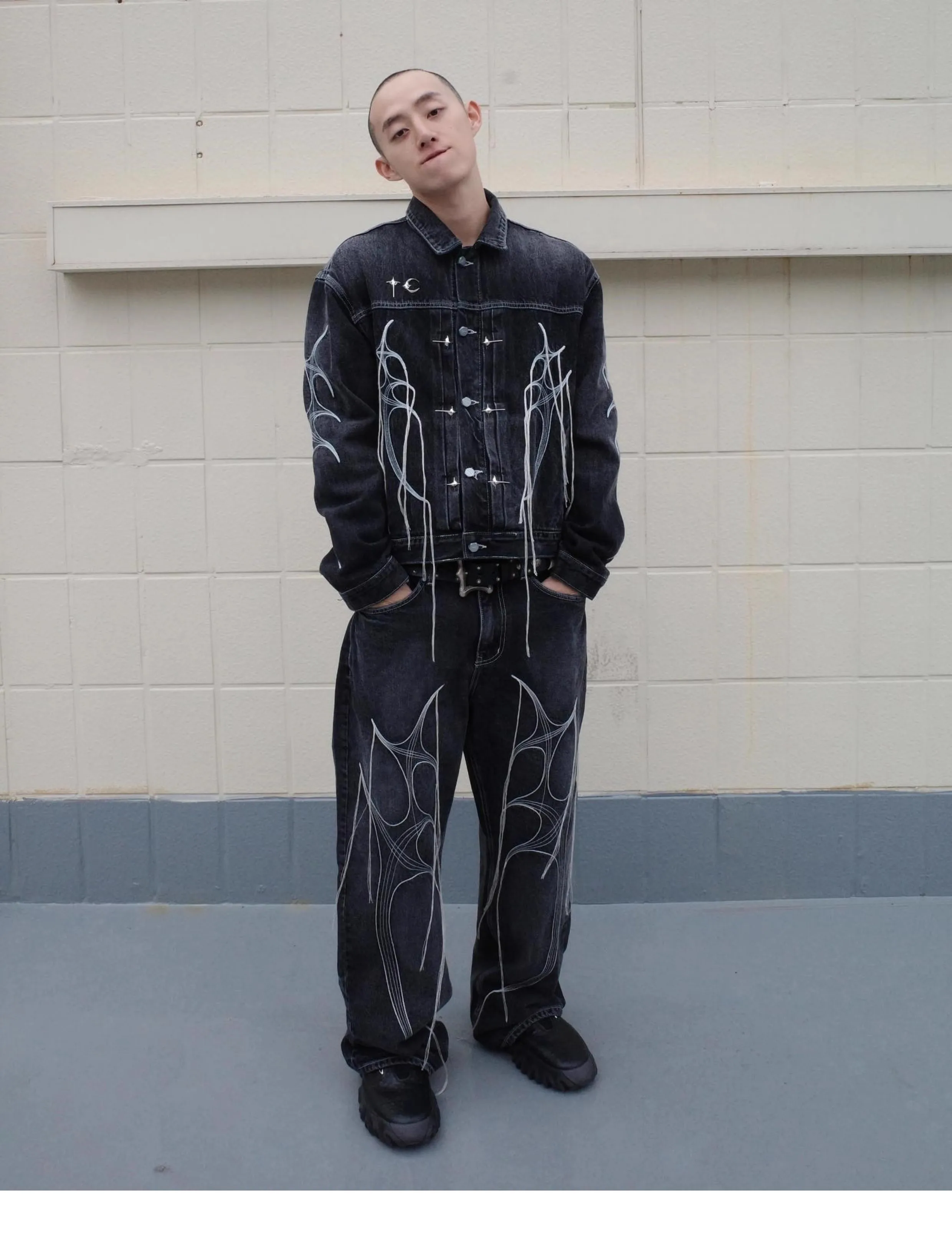 2024 Thug Club Американская ретро-куртка с потертым эффектом черная короткая рабочая