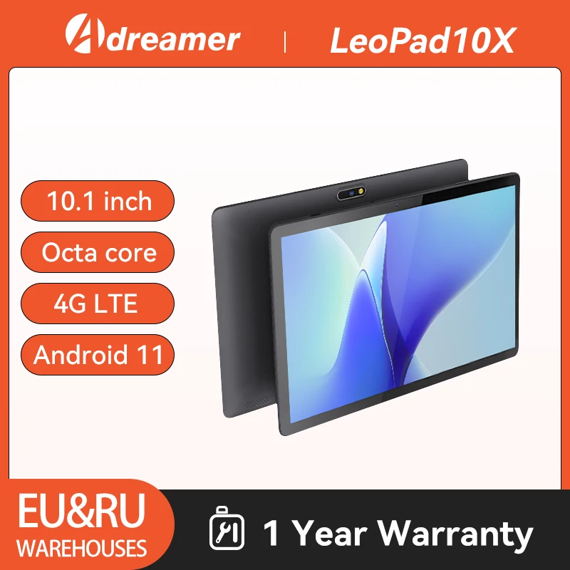 Adreamer LeoPad10X Tablet 10.1 Inch Android 11 Octa Core 4GB RAM 64GB ROM 4G LTE Wifi GPS Tablets BT 4.0 PC 6000mAh 1280x800 IPS