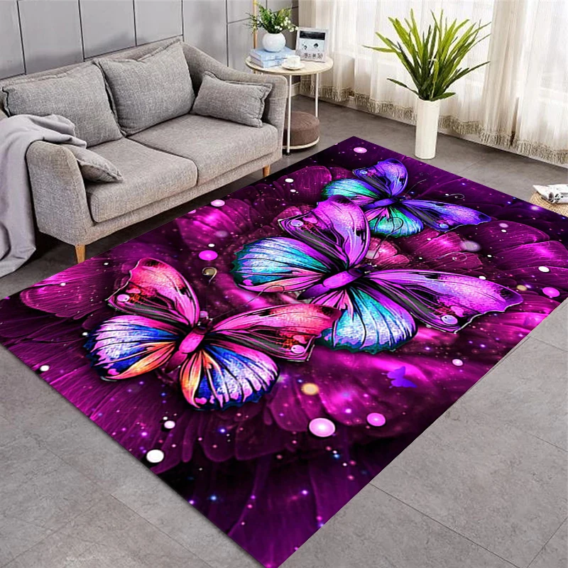 

Home Decoration Butterfly Pattern Living Room Non-slip Carpet Home Bedroom Kitchen Bathroom Floor Mats Childrens Play Mat